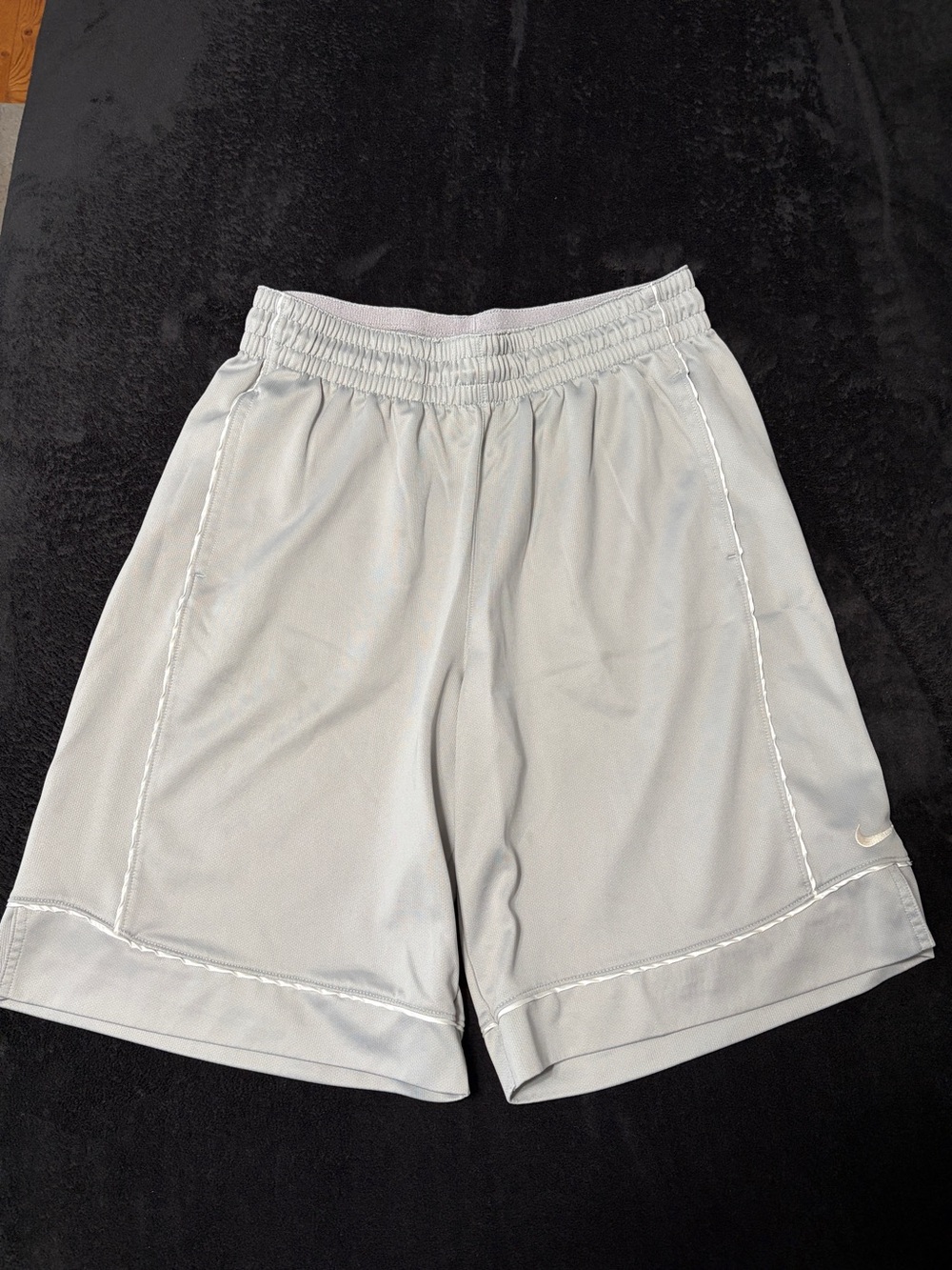Nike Light Gray Dri-FIT Athletic Shorts with Drawcord
